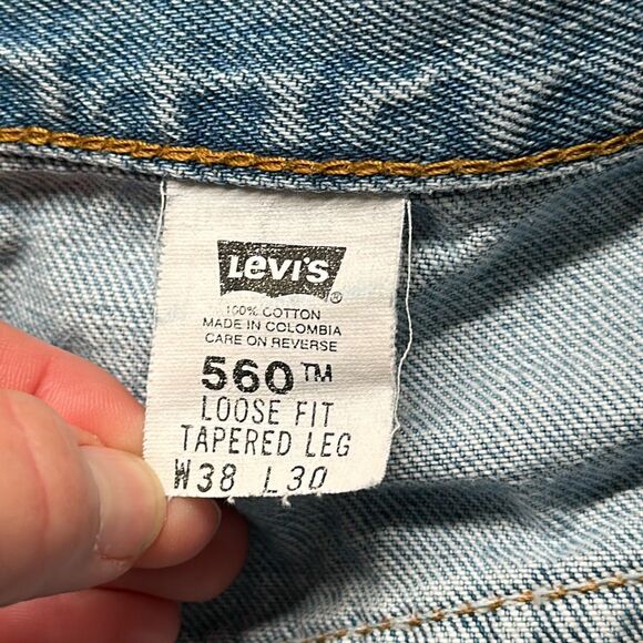 Levi’s Vintage Y2K 560 Jeans Mens Loose Fit Tapered Leg Jeans Denim size W38 L34 - Picture 8 of 9